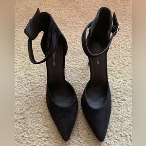 Shoe Land Marneena-2-Ankle Strap Pointed Toe Stiletto Heel Pumps Black Size 11